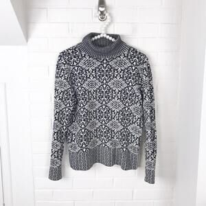 Talbots Vintage Cotton Wool Blend Patterned Turtleneck Sweater Size MP